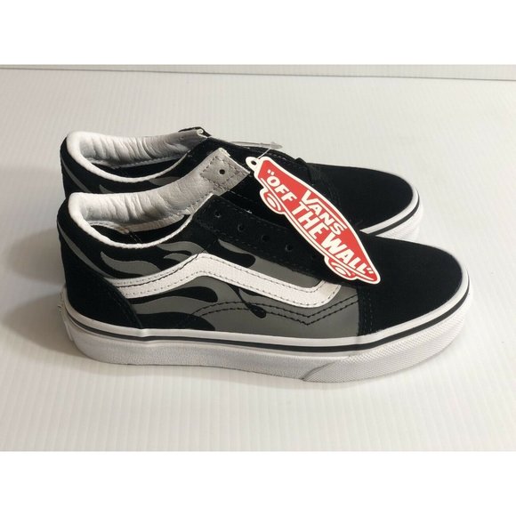 Vans Old Skool (Suede Flame) Black  Kids Shoes - Picture 9 of 14